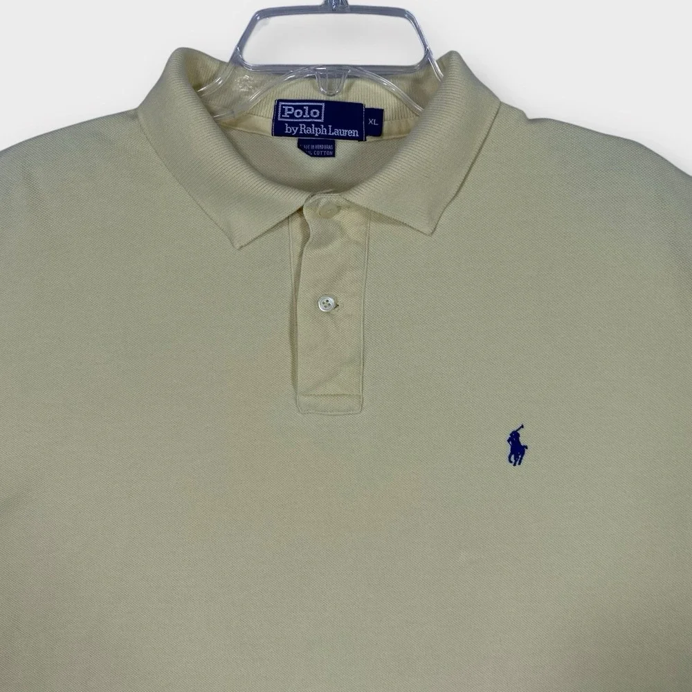 Polo Ralph Lauren Mens XL Polo Shirt Pastel Cotton Knit Short‎ Sleeve Vintage